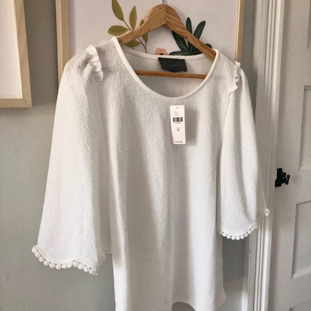 NWT Anthropologie XS IVORY Top